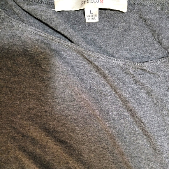 StudioM grey a line Dress with sleeve and side waist embroidery. - Picture 5 of 5